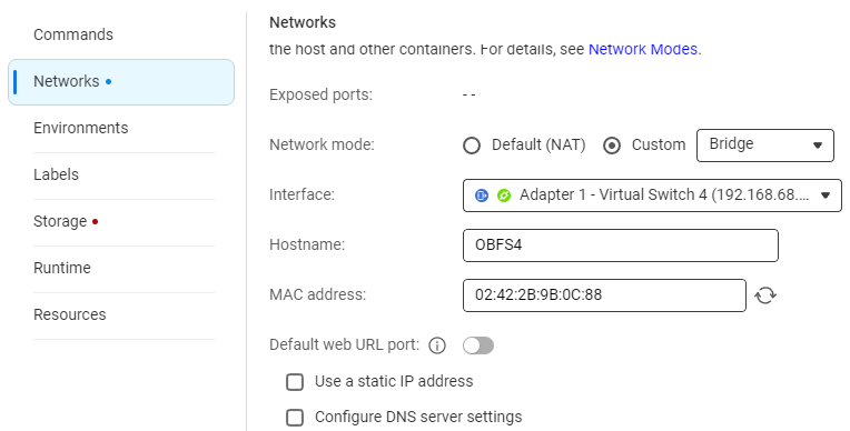 Tor obfs4 proxy on QNAP create network.