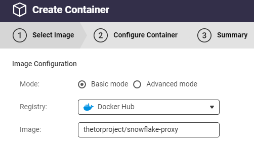 Tor Snowflake proxy on QNAP select image.